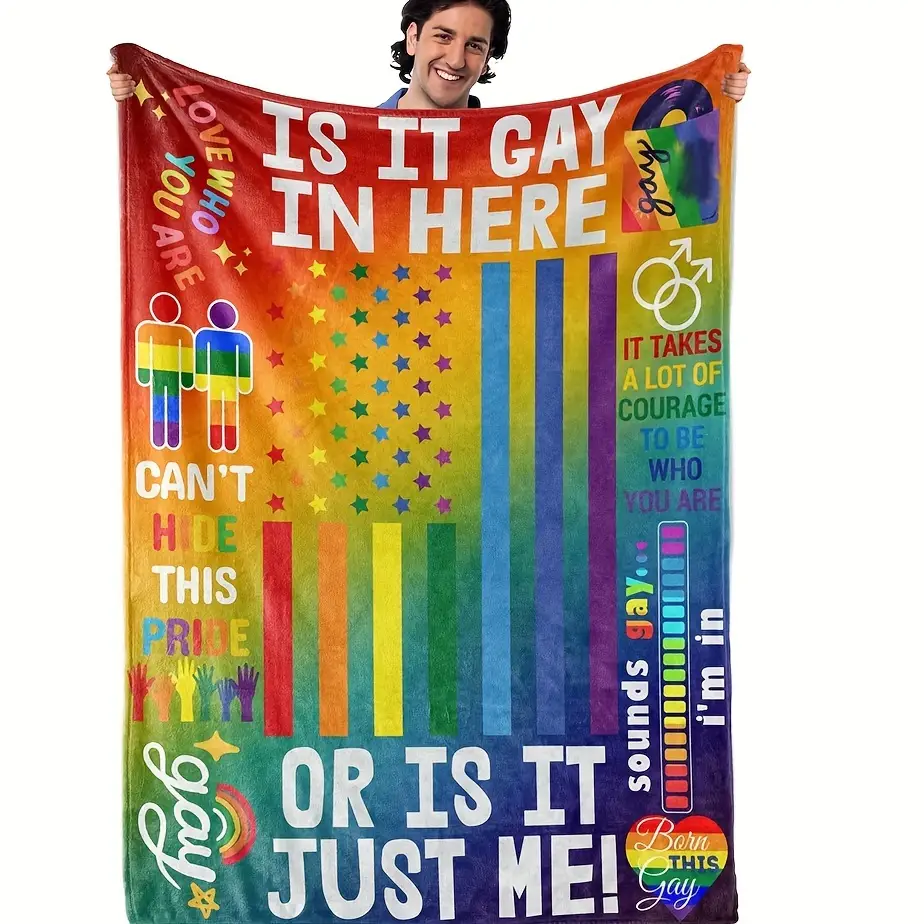 LGBT Rainbow Pride Blanket Versatile Throw for Couch or Bed Perfect Gift for Gay Lesbian Transgender Friends & Allies