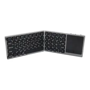 Foldable Bluetooth Keyboard for Tablets, Mobile Phones, Laptops, Office Use, Universal Rechargeable Portable Wireless Keyboard with Touchpad