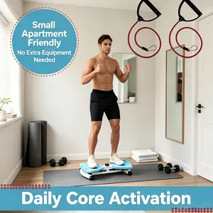 Heavy Duty Stable Base Standing Twist Exercise Board, Silent Smooth Rotation Double Non Slip Balance Trainer with Resistance Bands, Lightweight Compact Portable Home Fitness Equipment for Beginner Friendly Indoor Balance & Coordination Training