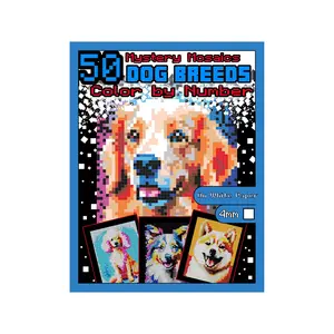 Colorful Dog Mosaic Coloring Book, Stress Relief Pixel Art Activity, Beautiful Design, Perfect for Relaxation and Fun, Ideal Gift Idea