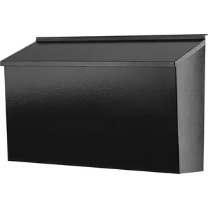 Wall-Mount Mailbox for House,Large Capacity Mail Box,Galvanized Steel Rust-Proof Metal  Box,Mailboxes for Outside,15.7"x9.9"x4.9" Black