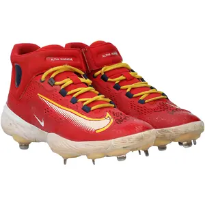 Willson Contreras St. Louis Cardinals Autographed Game-Used Red Nike Cleats from the 2025 MLB Season with "Game Used" Inscription - NF70443559-60 - Fanatics Authentic Certified
