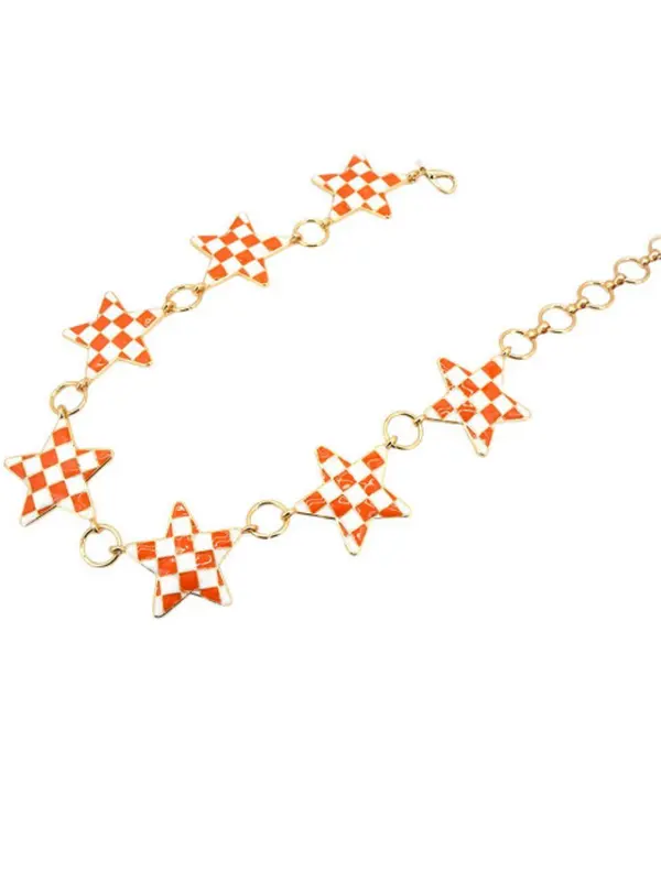 YAZ. Checkered Star Chain Belt