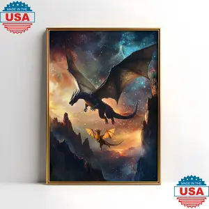 Fourth Wing Dragons Tairn and Andarna Poster | Fourth Wing Art | 4th Wing Art | Empyrean Dragons | Basgiath War College