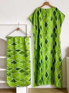 1 Piece Elegant Bohemian Style Long Robe Shawl Multi-Color Moomoo Dress + Scarf Headband Beach Sunshade UV Protection Satin Silk Scarf Women