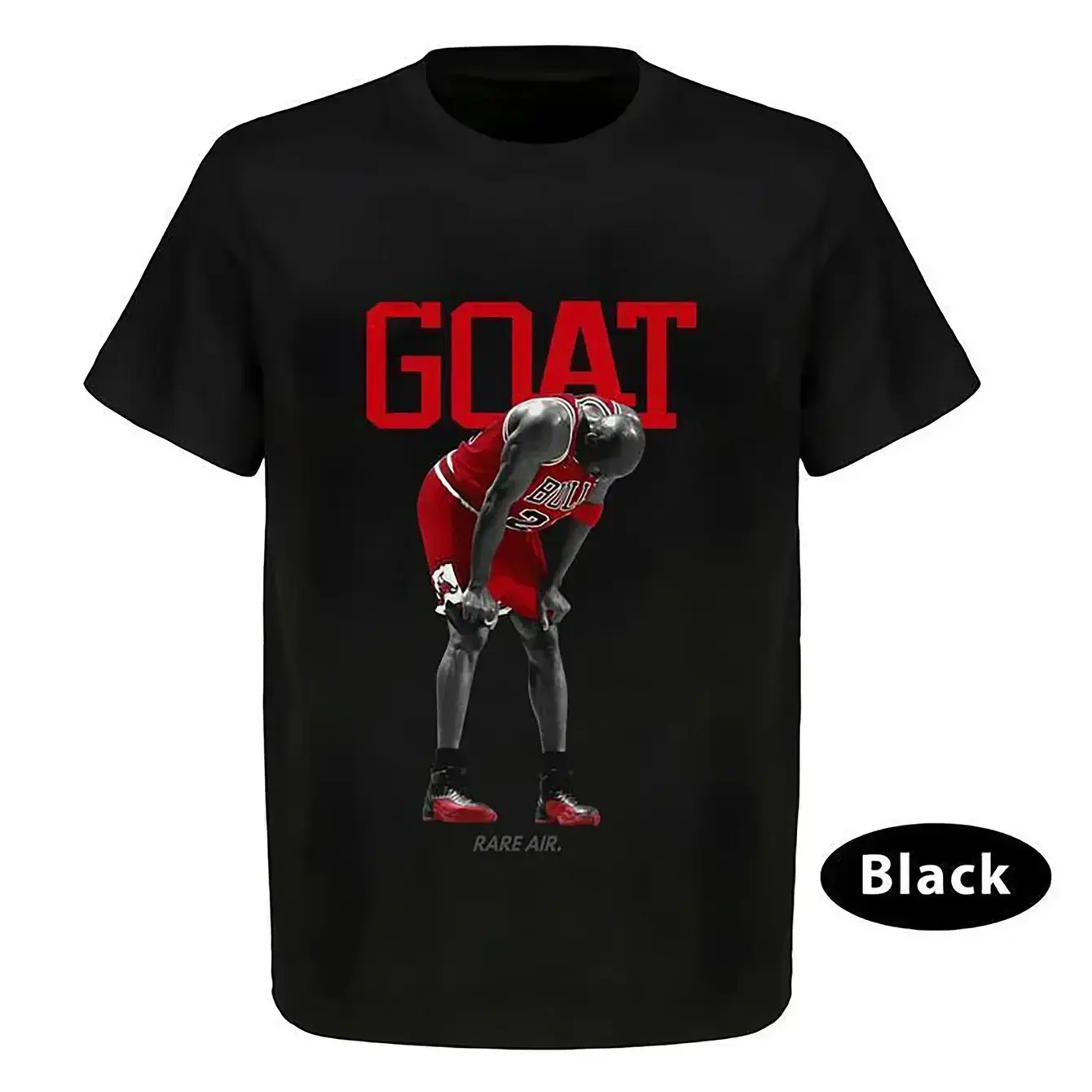 Match Flu Game 12 Jordan Retros Goat Black T Shirt Top Unisex, Basketball Shirt, Unisex T-shirt,  T-shirt ,Gift For Women, Gift For Men Crew Neck Vintage Letter  Tees  tee Eat Sleep Goon Repeat 67 Cotton Say You Swear Rifle 90s graphic good