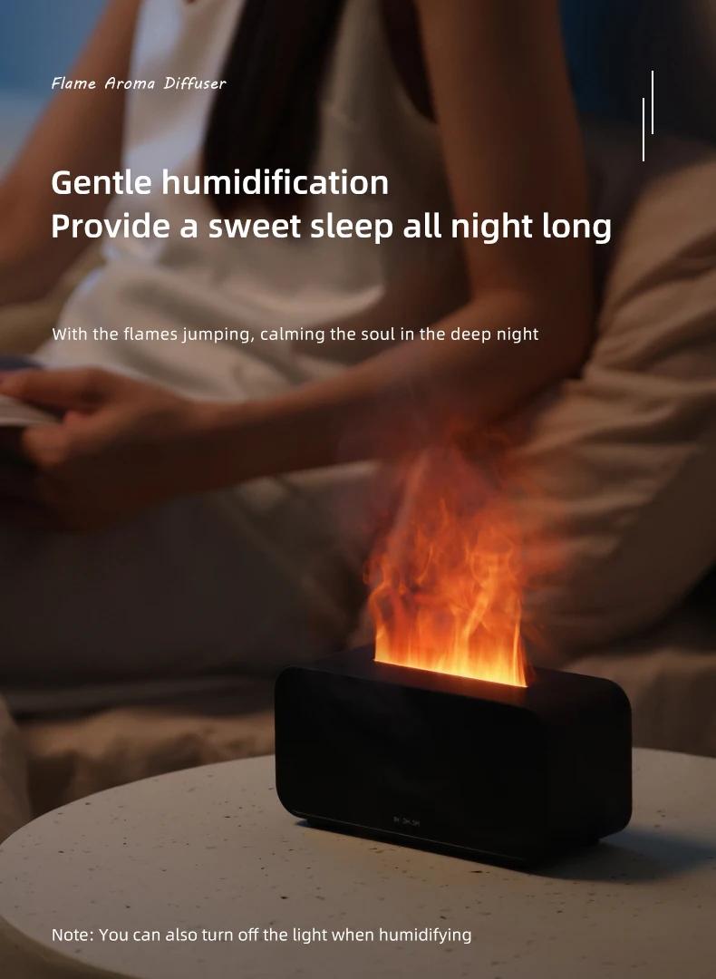 Kinscoter Mini Aroma Diffuser Air Humidifier Ultrasonic Cool Mist Maker Fogger LED Essential Oil Flame Lamp Difusor with 7-Color LED Lighting Modes & Timer Settings