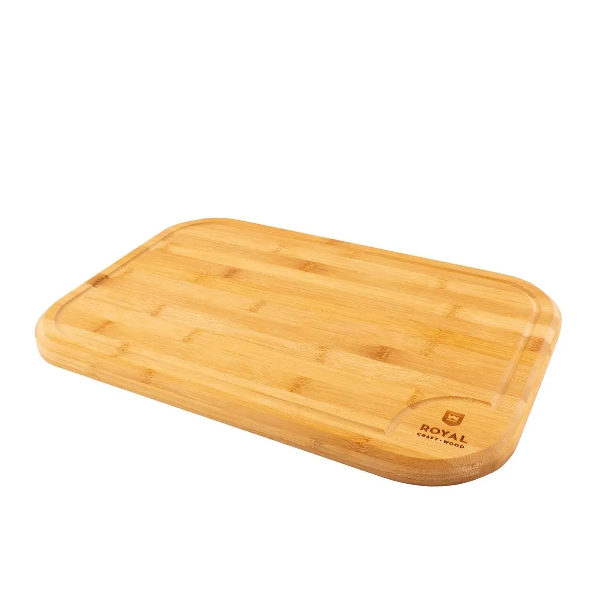 Natural Bamboo Chopping Board - Rounded Edge, 18" x 12" - Round Chopping Board for Kitchen Use, Natural Chopping Boards, Round Chopping Boards