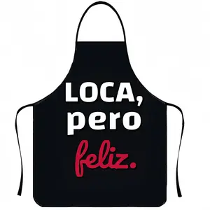 Funny Crazy Print Apron, 1 Pc Breathable Polyester Kitchen  Apron,Summer Spanish Apron for Men&Women,Nails Design Tool,Mother's Day Gift, Kitchen&Cleaning Essential,Cleaning Tool,World Cup