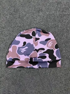 Cross border casual versatile men's and women's letter printed double-layer hat, fashionable trendy brand hip-hop retro pullover hat, Camo Beanie Hat