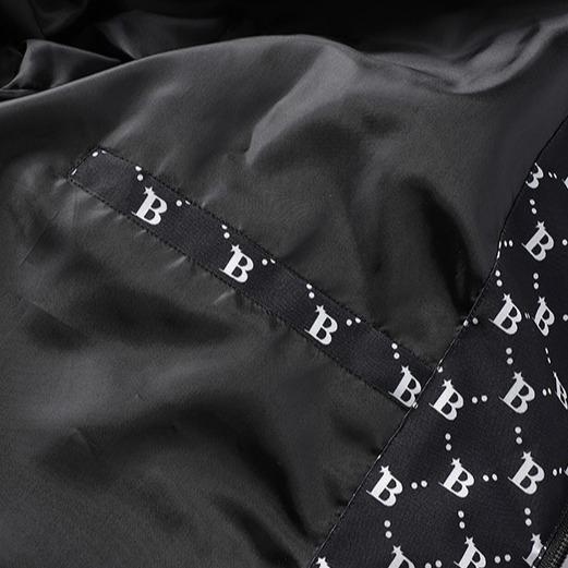 Puffer Jacket Men's Black and White B Monogram Stand Collar Quilted Coat Fashionable Sleeves Casual Winter Warm Outdoor Clothing