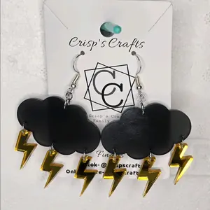 Handmade Acrylic Cloud Earrings!