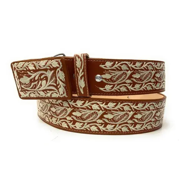 Cinto Charro Bordado Western Belt Vaquero Leather Belt Pitiado Style Belt