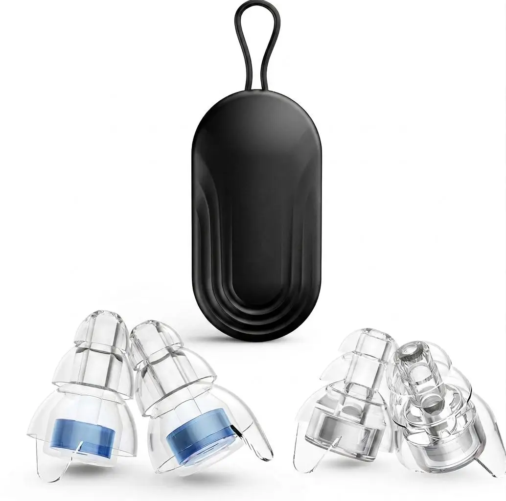High Fidelity Concert Ear Plugs, Noise Cancelling Silicone Ear Plugs 2 Pairs Great for Concerts Loud Music, Musicians, Motorcycles, Airplanes, Raves, Hearing Protection -23 dB