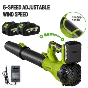 SUKESEM High Power Wireless Leaf Blower, Equipped with 4.0Ah Battery, 6-Speed Adjustable and Extended Nozzle, Anti Slip Handle, Lightweight Design, Suitable for Lawn Care and Yard Cleaning-FathersDayGift