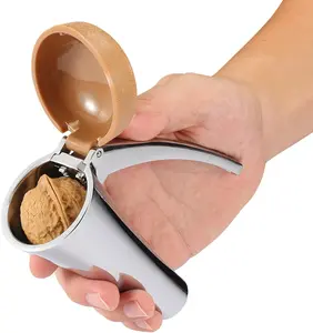 Nut Cracker,Heavy Duty Nut Cracker Tool with Splash-Proof Brown Lid,Long Leverage & Spring Return Nutcracker for Effortless Cracking