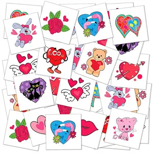 Temporary Valentines Tattoos for Kids, Assorted Tattoo Designs - Pack of 144