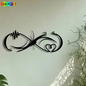 1pc Infinity Symbol with Heartbeat & Drop Metal Wall Art, Eternal Love Statue Mural, Intricate Craftsmanship, Perfect for Valentines Day, Anniversary Decor, Perfect for Living Room Bedroom Wedding Venue Decor, Ideal Gift for Romantic Decor Enthusiasts.