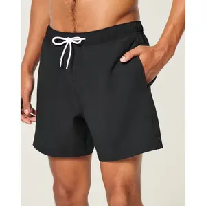 Hollister Mid-Thigh Seersucker Swim Trunks