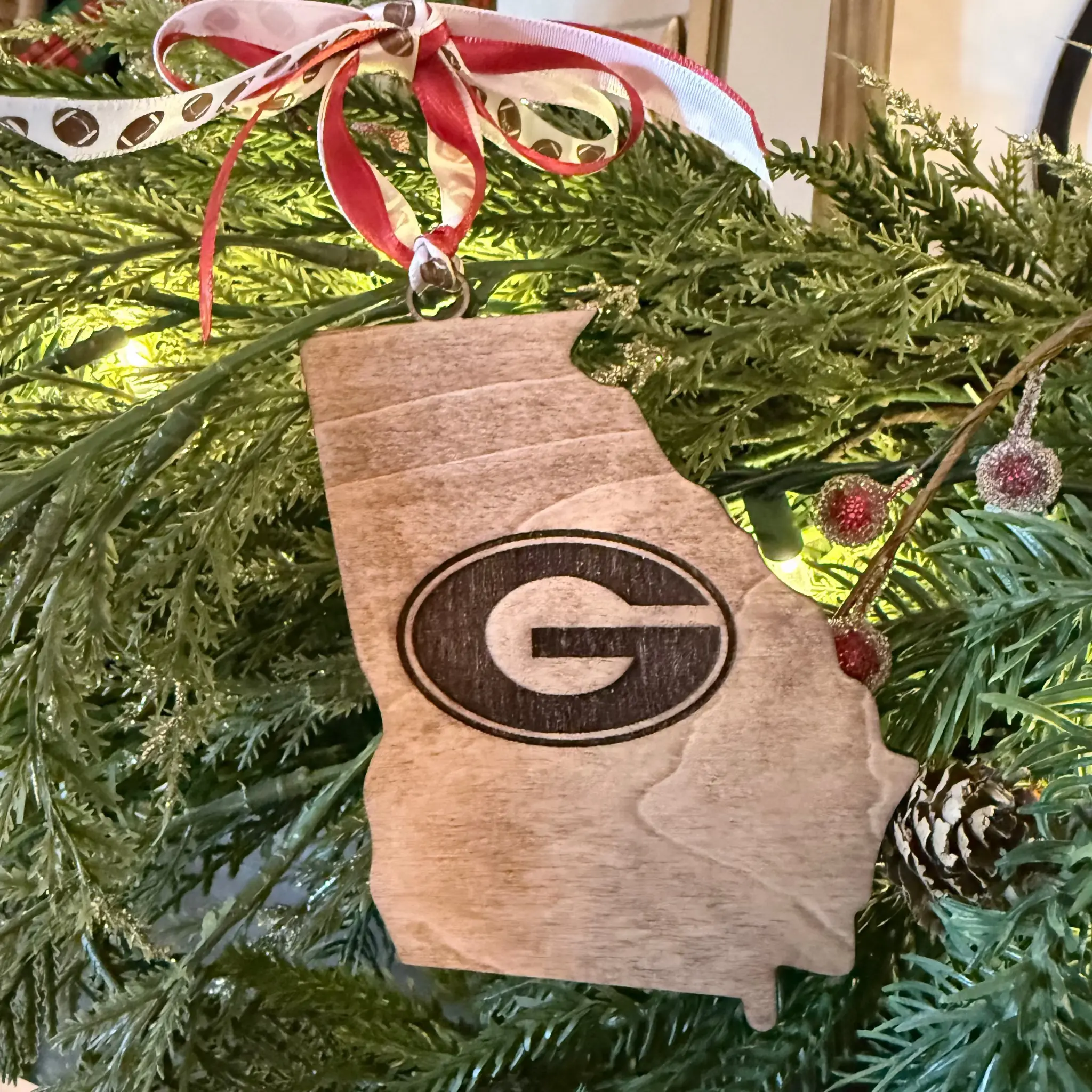 Georgia Football Christmas Ornament