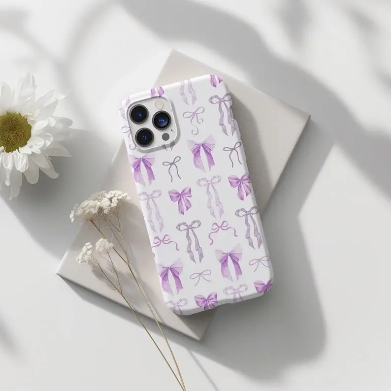 Coquette Purple Bow Phone Case, Lavender Girly, Cute and Preppy, Phone  Cases Phone Cover Hard Case Tough 2-piece Phone Case - TikTok Shop