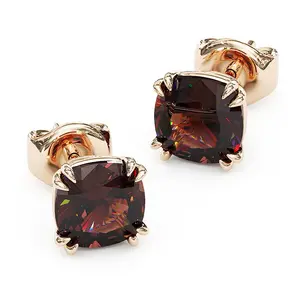 Jzora handmade 2ct D-coffee cushion cut vintage sterling silver earrings