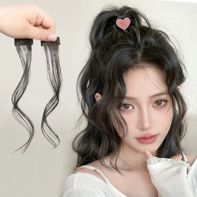 Curly Hair Bangs Hairpieces for Women, Costume Wigs, Synthetic Wavy Side Bangs Fringe Extensions, Wigs for Cosplay, Wigs for Halloween