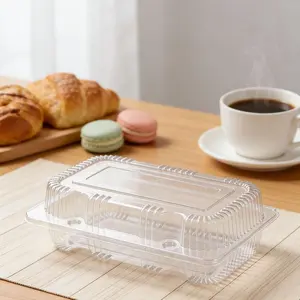 50Pcs Clear Plastic Food Containers with Lids — Thickened Disposable Clamshell Boxes for Desserts, Salads, Fruits & Takeout