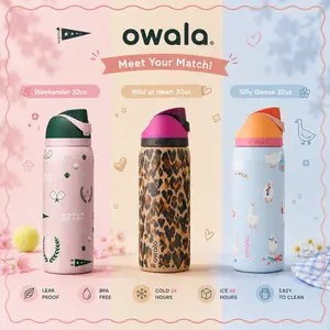 Owala Weekender, Wild at Heart, Silly Goose FreeSip Water Bottles – Owala 32oz Collection Leakproof Insulated Stainless Steel, Gift for her, Gift for dad, Easy to Clean, Travel Friendly, Dishwasher Safe