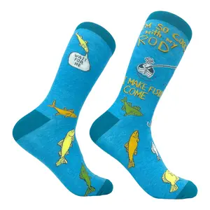 Men's I'm so Good With My Rod I Make Fish Come Socks Funny Fishing Sexual Innuendo Novelty Footwear Funny Graphic Socks Comfortable Fitted Spandex Cotton