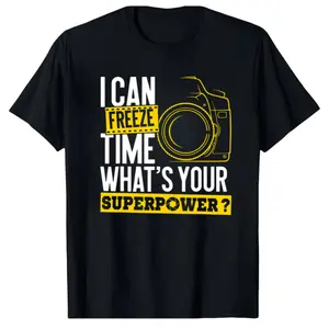Superpower Photographer Tee – 'I Can Freeze Time' Camera Design T-Shirt
