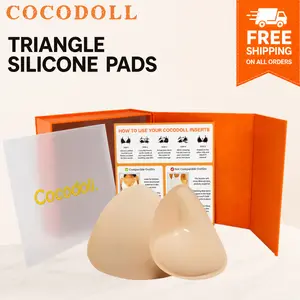 Cocodoll Push Up Sticky Inserts Double-Sided Adhesive Ultra Boost Padding Inserts for Bikini Swimsuit Sports Strapless Bra Washable Lift Portable Waterproof Push-Up