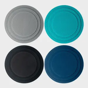 Silicone Round Heat Resistant Table Mats Set of 3, High-Quality Soft Silicone, Safe for Hot Pots and Dishes, Available in Three Sizes and Four Colors