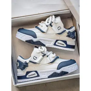 Men's Sporty Lace Up Skateboarding Shoes, Casual Comfortable Breathable Skate Shoes, Fashionable Skateboarding Shoes for Daily Wear, Trending Shoes