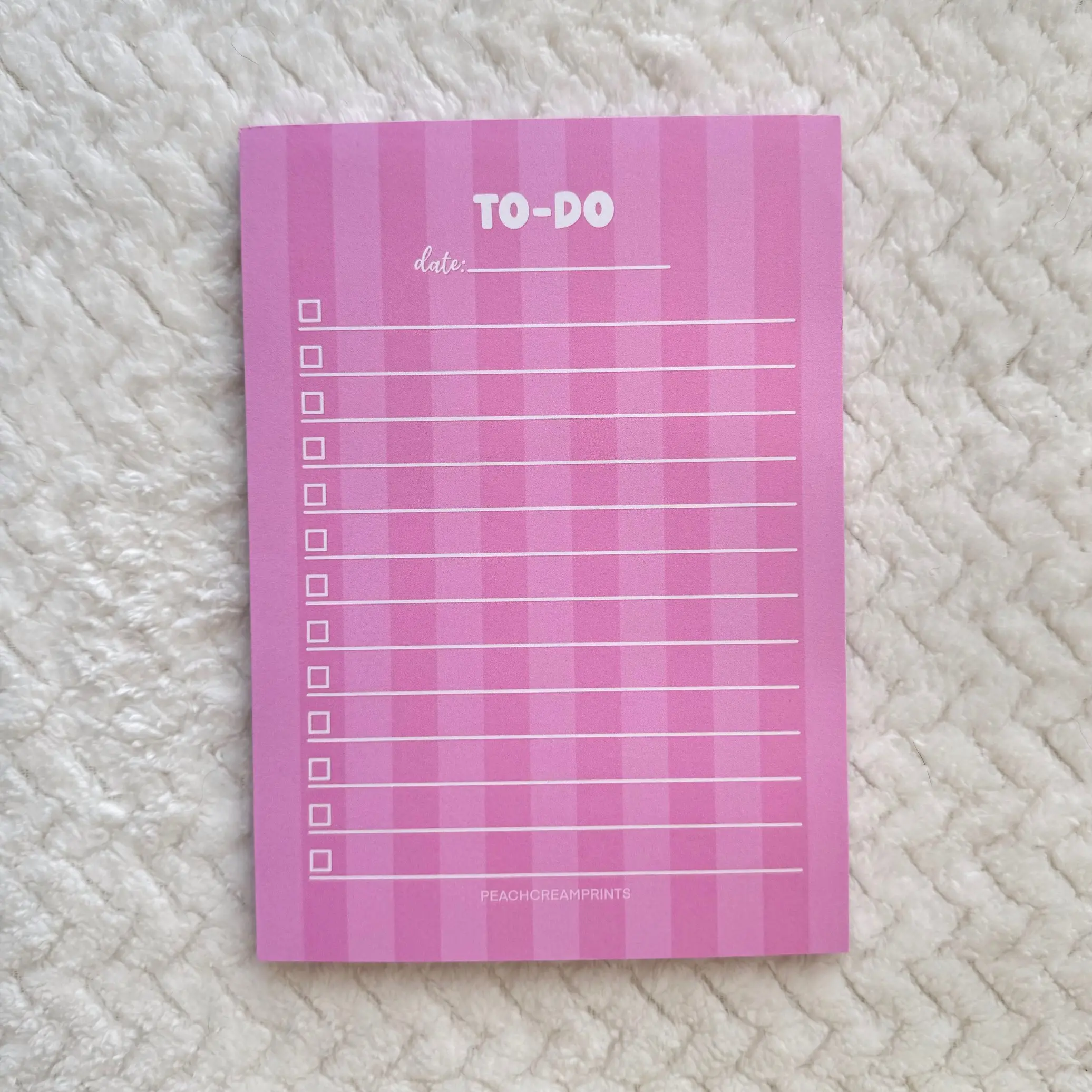 PINK STRIPES TO-DO LIST NOTEPAD BY PEACHCREAMPRINTS