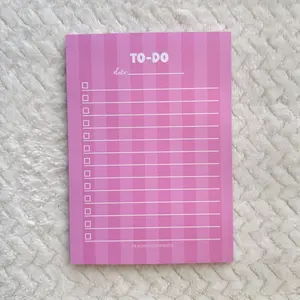 PINK STRIPES TO-DO LIST NOTEPAD BY PEACHCREAMPRINTS