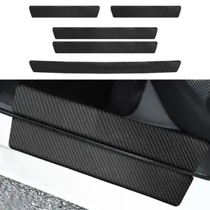 1/4/5PCS thick car door protection sticker carbon fiber leather door sill anti-scratch protection door anti-collision sticker