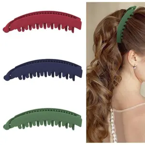 Matte Simple Hair Clips for Thick Hair Thin hair, Medium Strong Hold Ponytail Bun Holder, Hair Jaw Clips Barrettes Styling Accessories, 3 Pieces Hair Clips Half Up