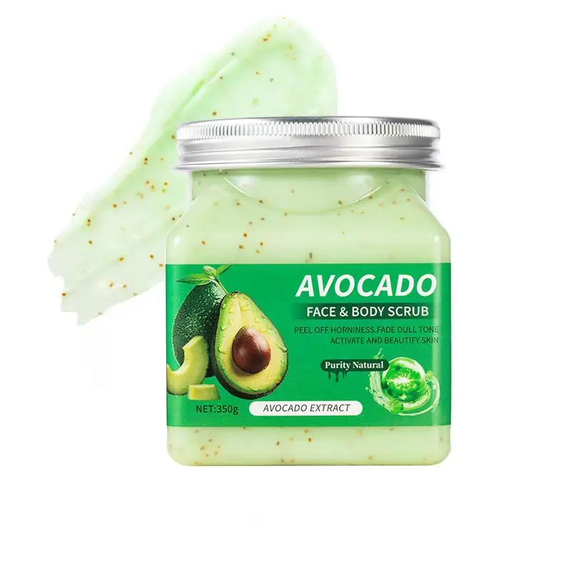 AVOCADOFACE Exfoliating Body Scrub Peel Off - Body Care, Fades Horniness, Brightens Dull Tone, Activates & Beautifies Skin - 12.35oz Single Item, Exfoliating Scrub, Cleanser, Brightening, Skin Repair