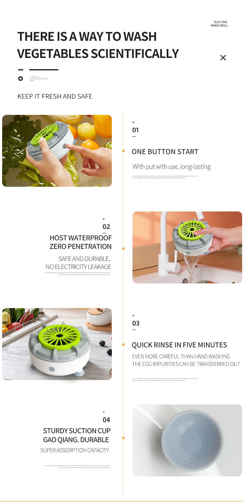 Fruit and Vegetable Cleaning Machine, Rotatable Fruit and Vegetable Purifier, USB Wireless Food Purifier, Vegetable and Fruit Cleaner Device with Water Rotator and OH ion Purification Technology for Fruits, Meat