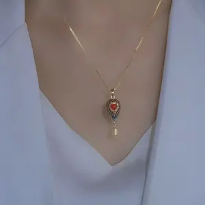 Hot Air Balloon Pendant Necklace for Women, 2025 Holiday Design, Chic Festive Jewelry, Fashion Collarbone Chain DZXL3781 Champagne Pearl Zircon Flower