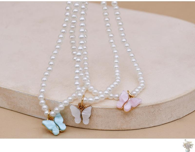 Elegant White Pearl Choker Necklace Small Round Pearl Wedding Butterfly Necklace For Women Charm Fashion Jewelry