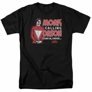 Mork and Mindy Mork Calling Orson T Shirt Mens Licensed Classic TV Show Black