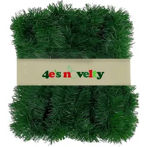 4E's 50 Foot Christmas Garland – Flexible Non-Shedding Indoor/Outdoor Garland for Stairs, Banister & More