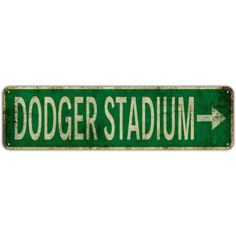 Vintage Waterproof Metallic Dodger Stadium Aluminium Tin Sign - 4"×16" Hanging Retro Plaque, Alternative Home Signs, Collectible Yard Decor, Bedroom/Home Bar Accent, Indoor-Outdoor Gift for Him