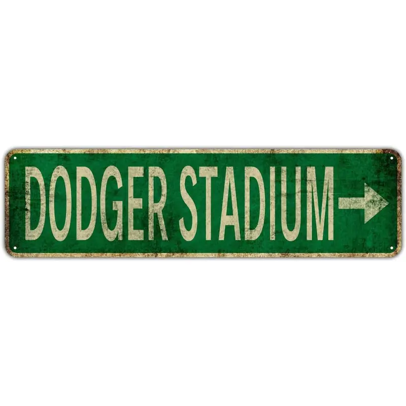 Vintage Waterproof Metallic Dodger Stadium Aluminium Tin Sign - 4"×16" Hanging Retro Plaque, Alternative Home Signs, Collectible Yard Decor, Bedroom/Home Bar Accent, Indoor-Outdoor Gift for Him