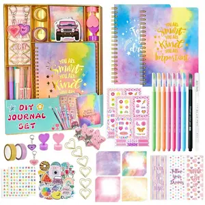 DIY Journal Kit for Girls Ages 8-14, Stationery & Diary Set with Stickers, Sticker Sheets, Scrapbook Page, Scrapbooking, Birthday Gifts for 8 9 10 11 12 13 14 Year Old Girl