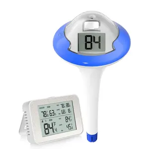 Digital pool thermometer wireless with indoor temperature monitor ipx7 waterproofing and larger digital display easy to read the indoor and pool temperatures at your fingertips