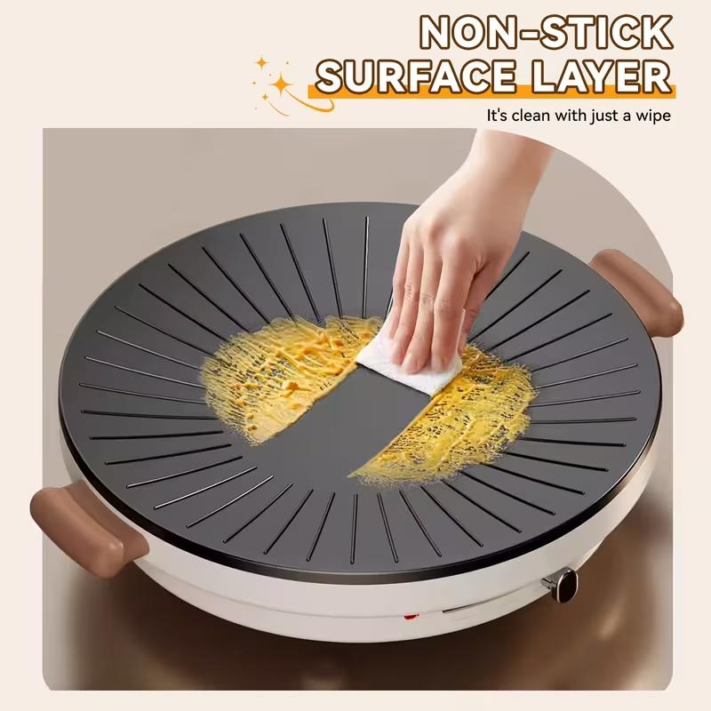 TANLOOK Smokeless Non-Stick Electric Griddle, Compact Indoor Grill & Frying Pan for Pancakes, Burgers, Steaks - Aluminum, 120V, Plug Powered