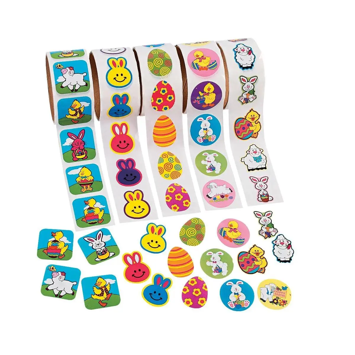 Vibrant Easter Roll Sticker Assortment - 500 Pc. for Crafts and Fun